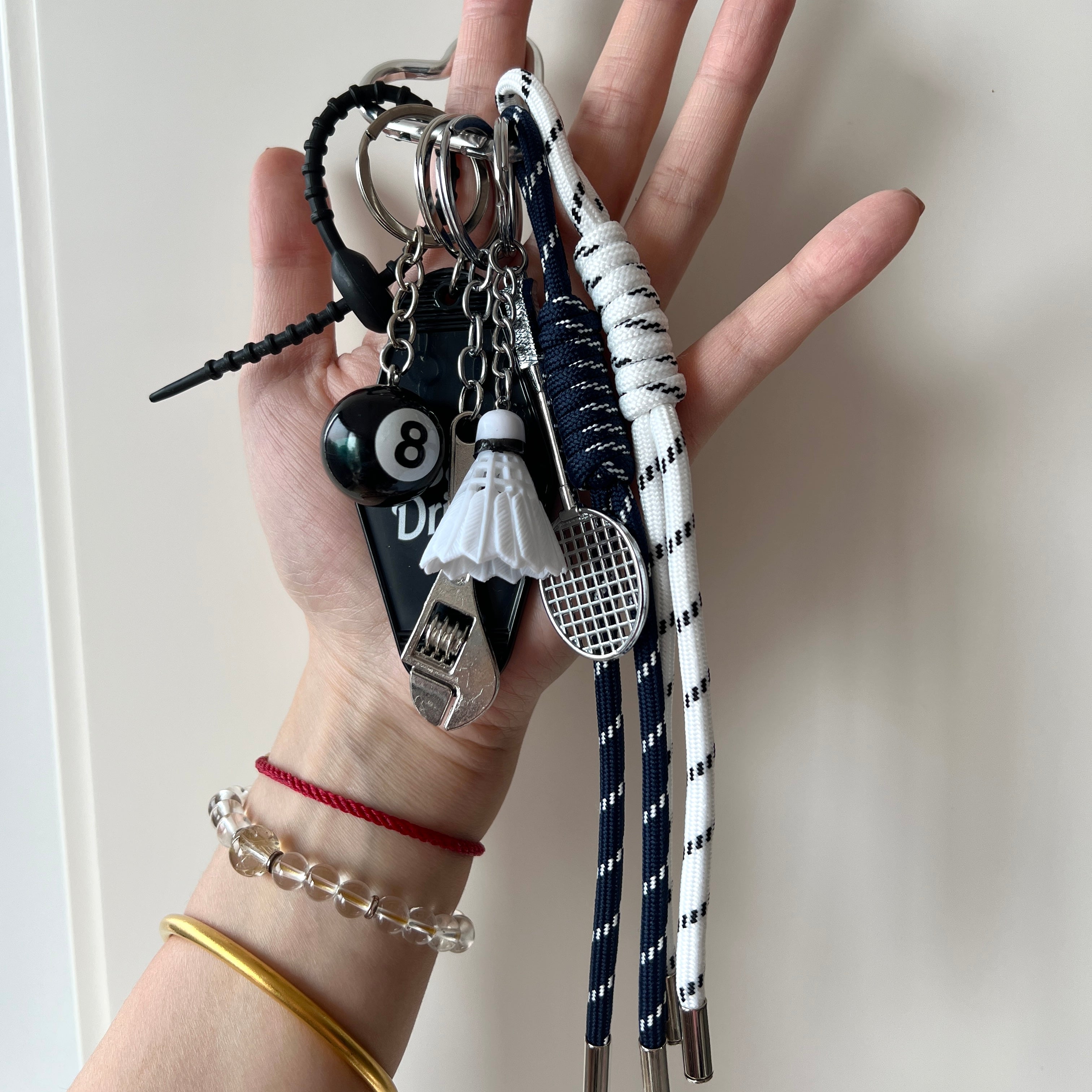 🏸 Badminton Charm Keychain