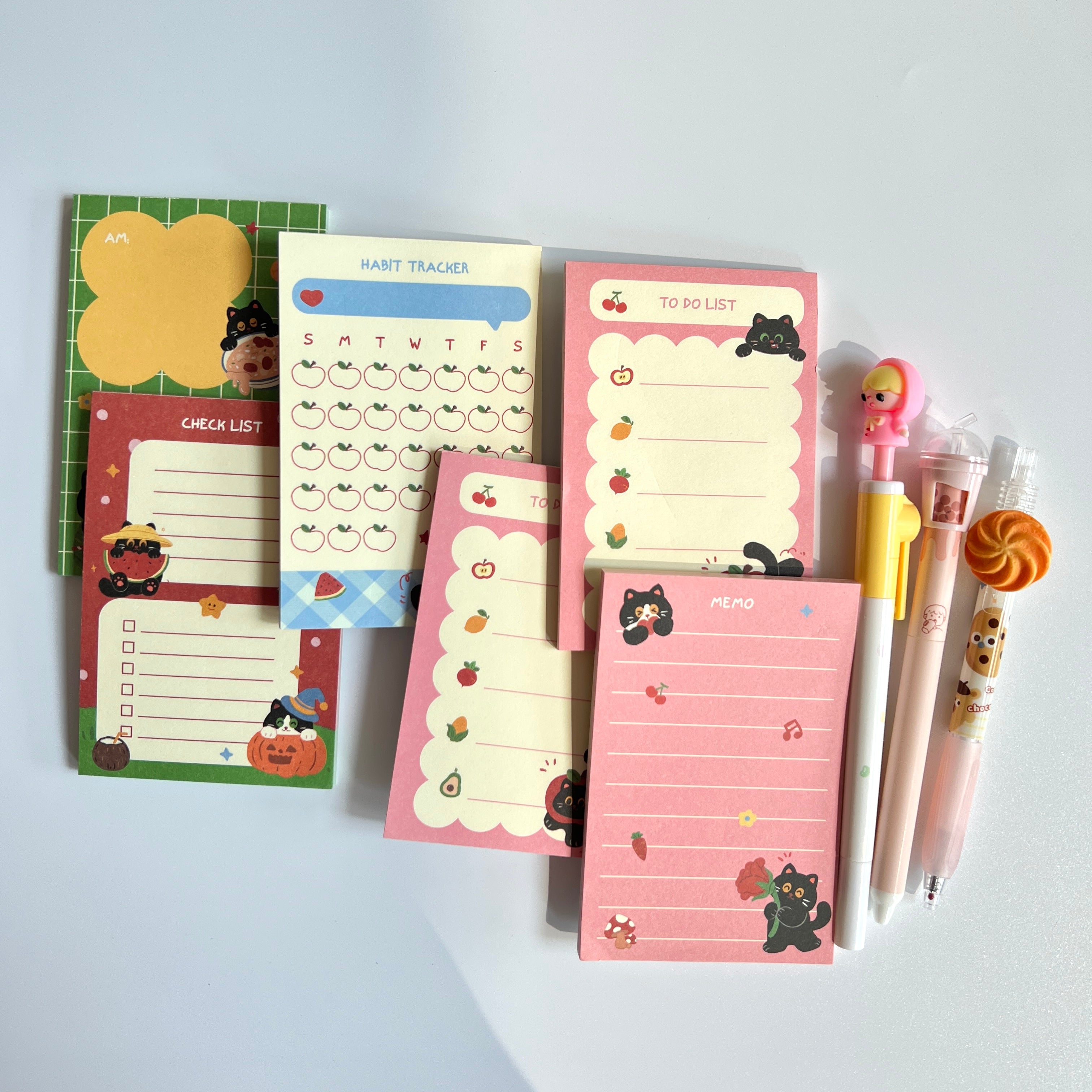 🍎 Black Cat Memo Set - 9