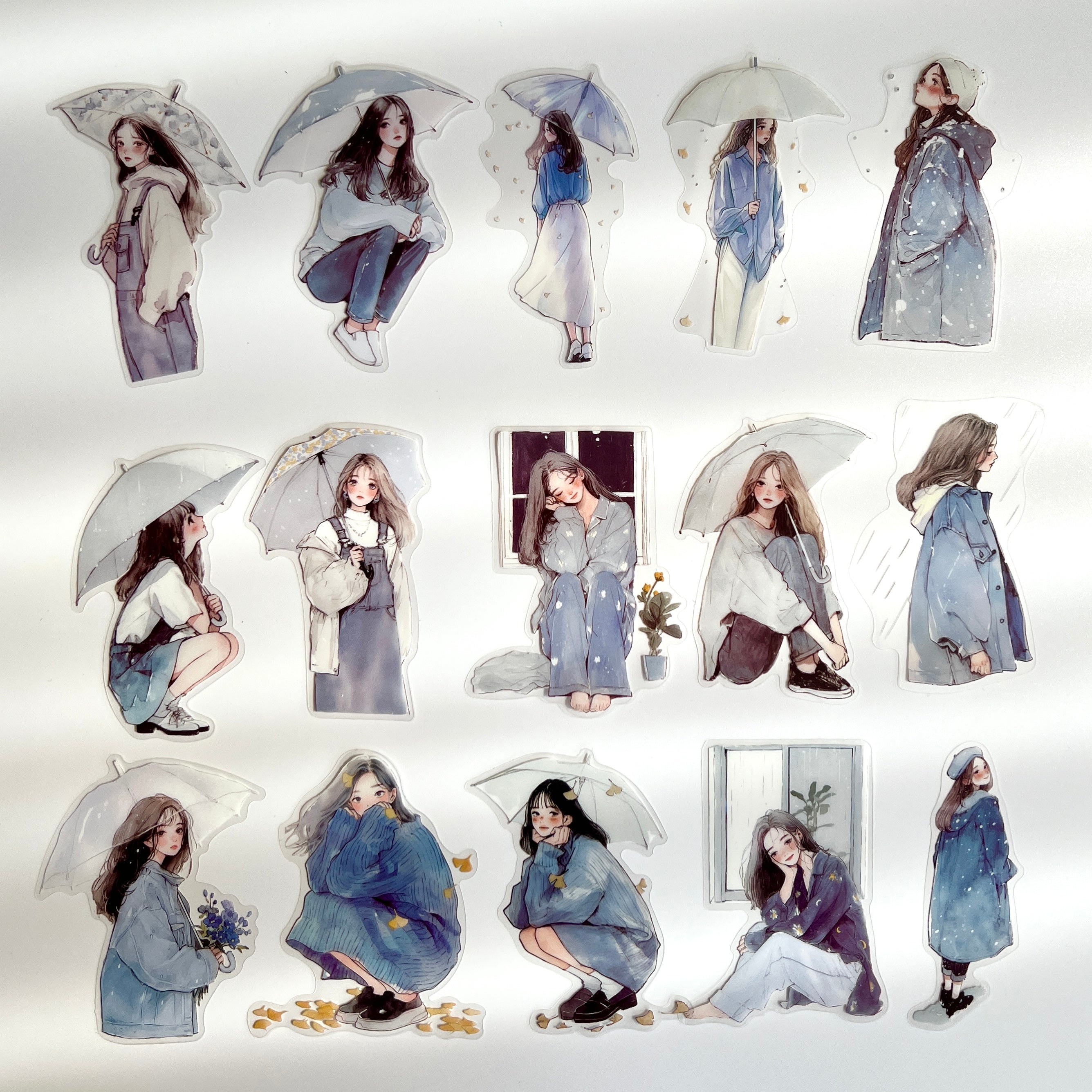 ☔ Rainy Day Girl Stickers