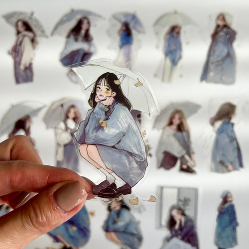 ☔ Rainy Day Girl Stickers