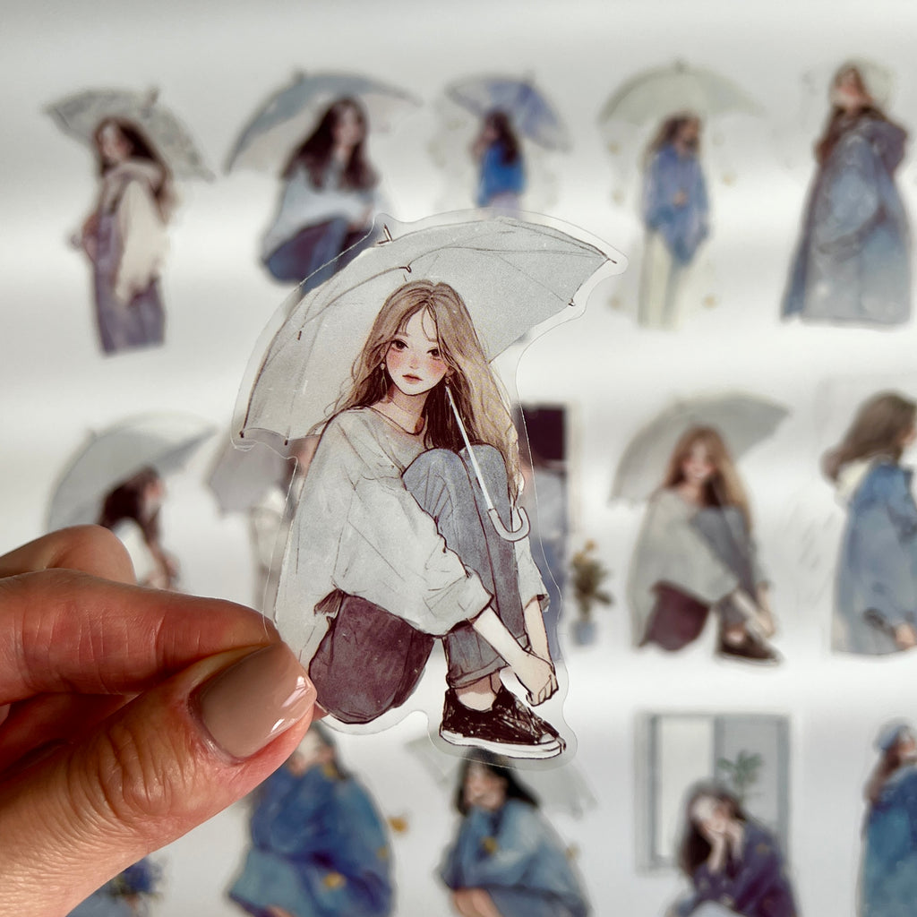 ☔ Rainy Day Girl Stickers