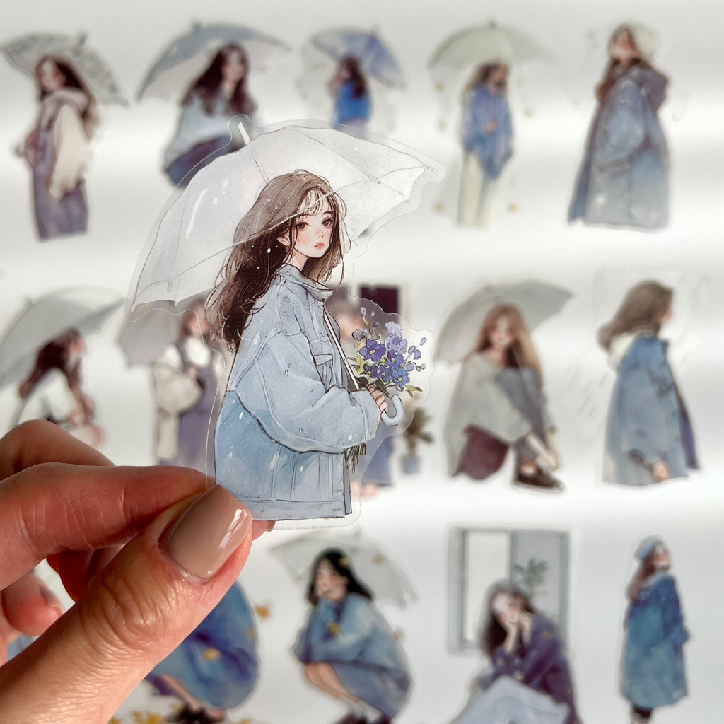 ☔ Rainy Day Girl Stickers