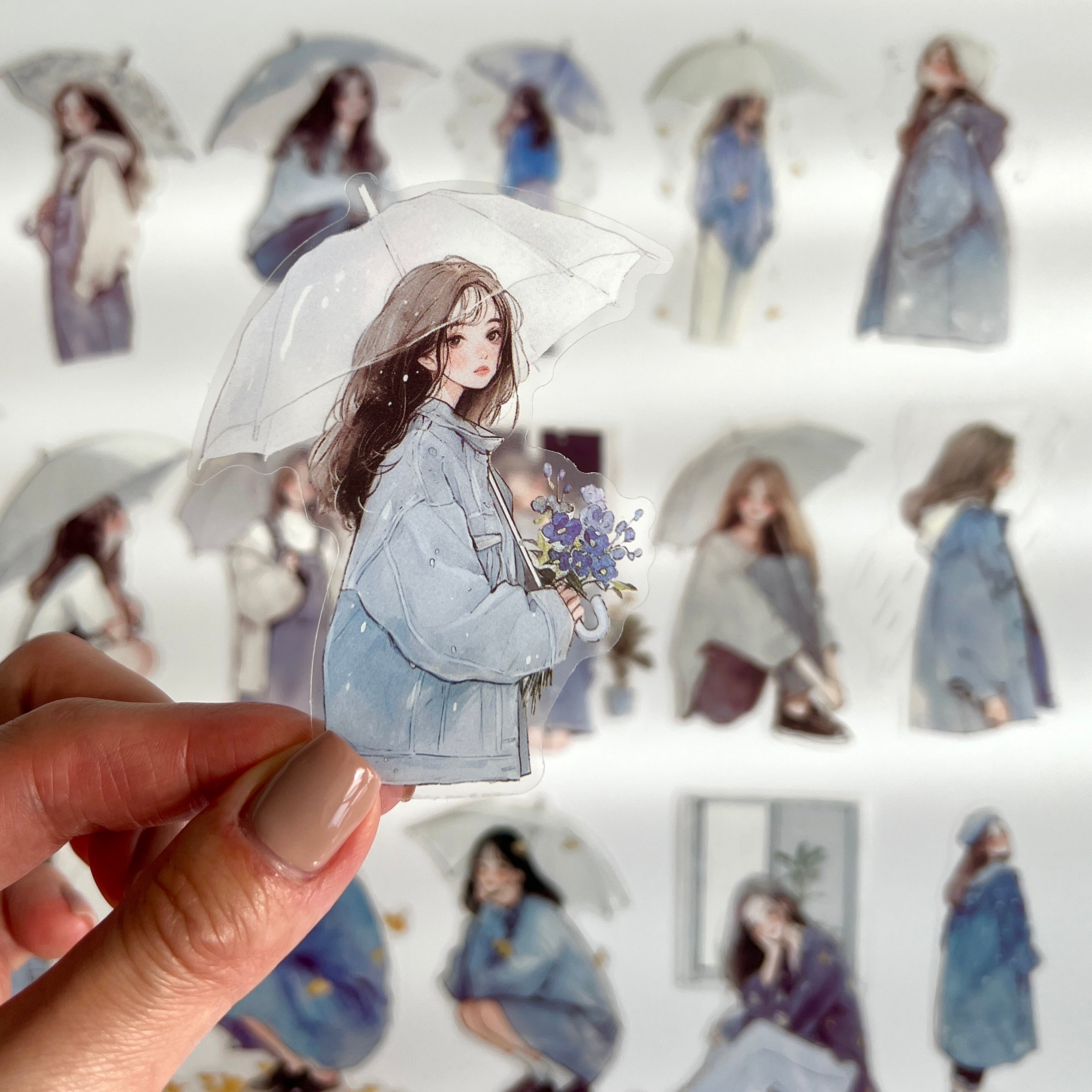 ☔ Rainy Day Girl Stickers