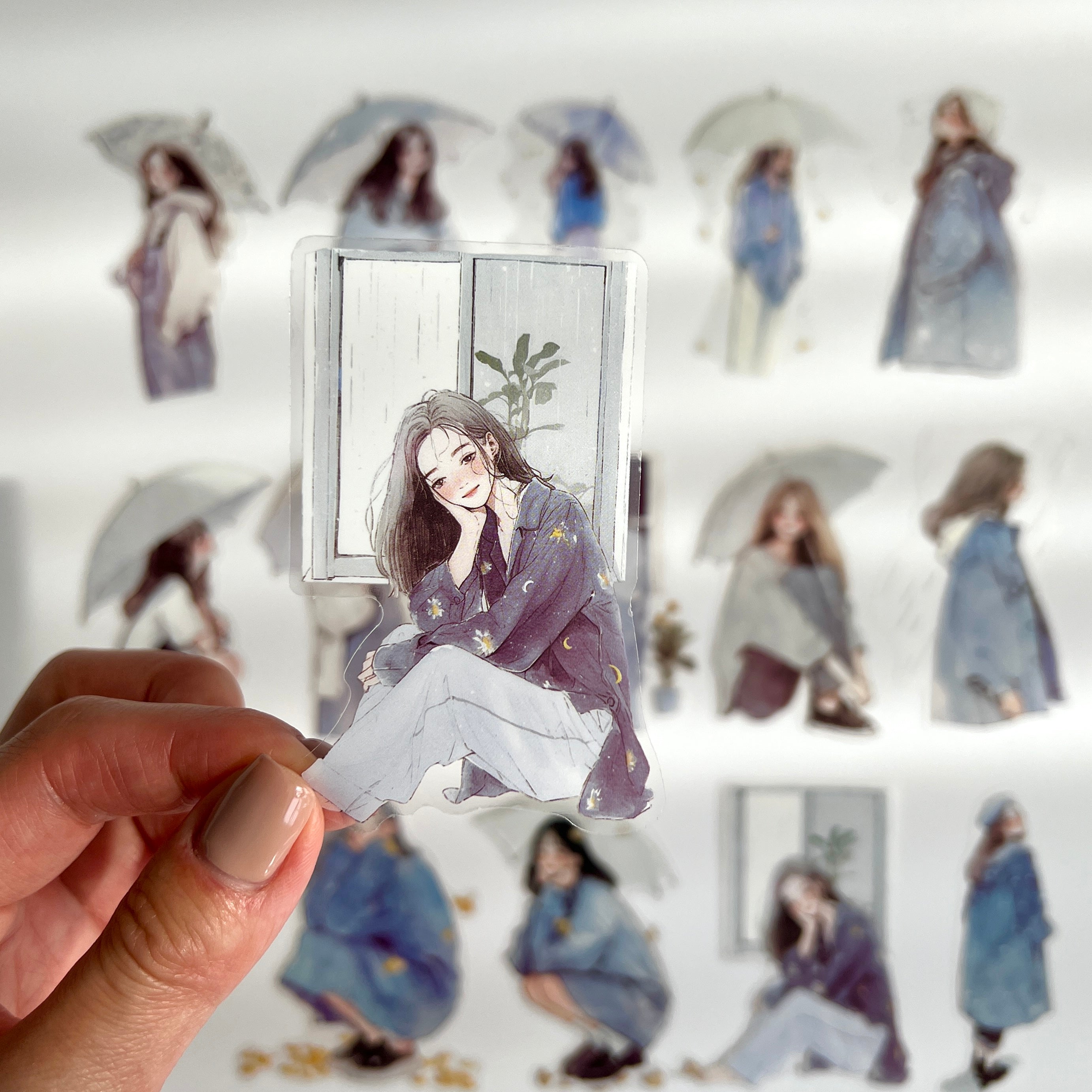 ☔ Rainy Day Girl Stickers