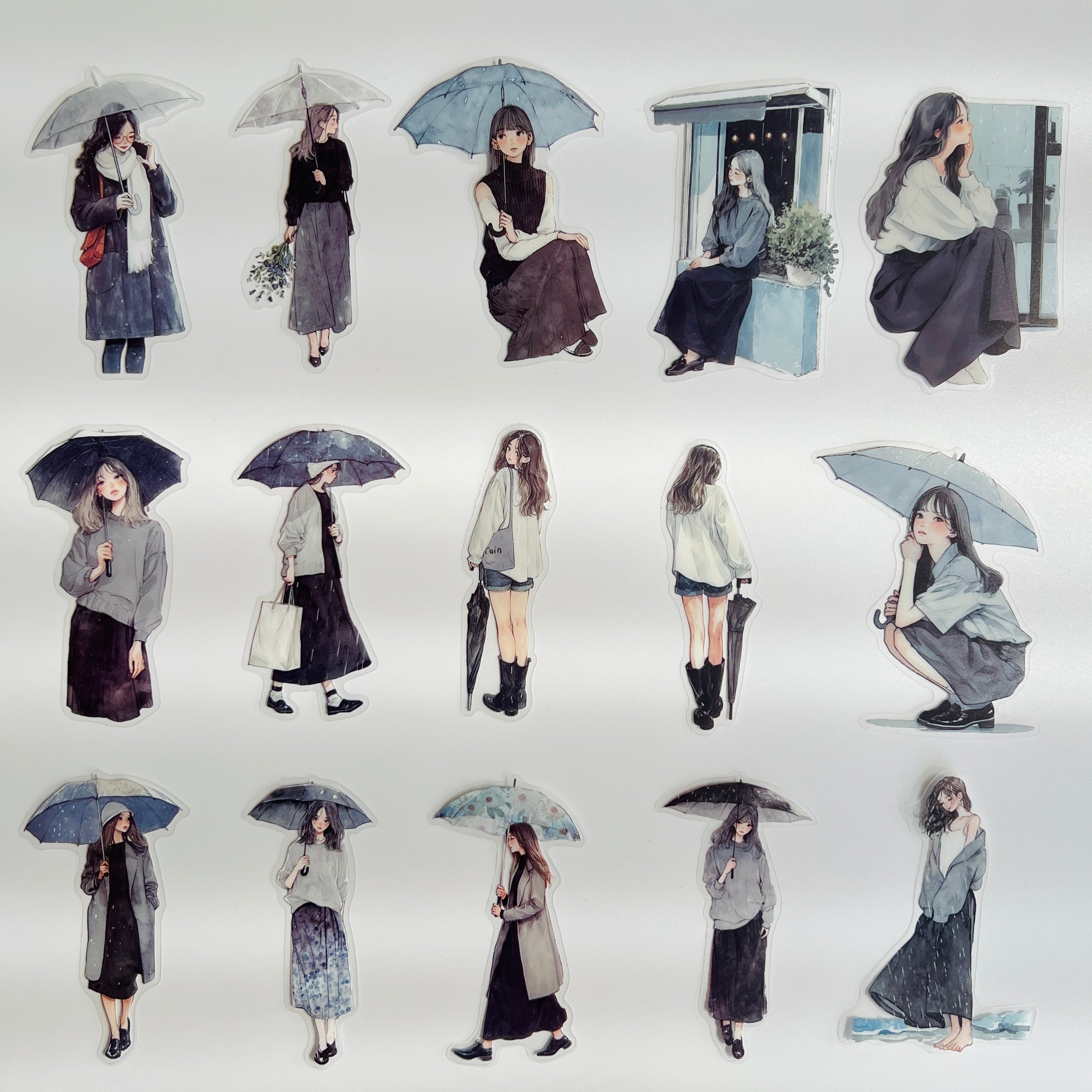 🩶 Rainy Day Minimal Girls