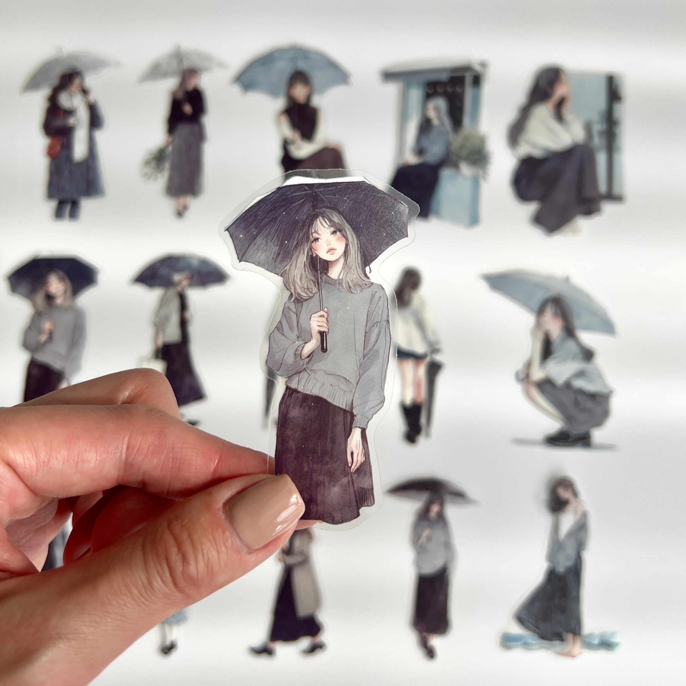 🩶 Rainy Day Minimal Girls