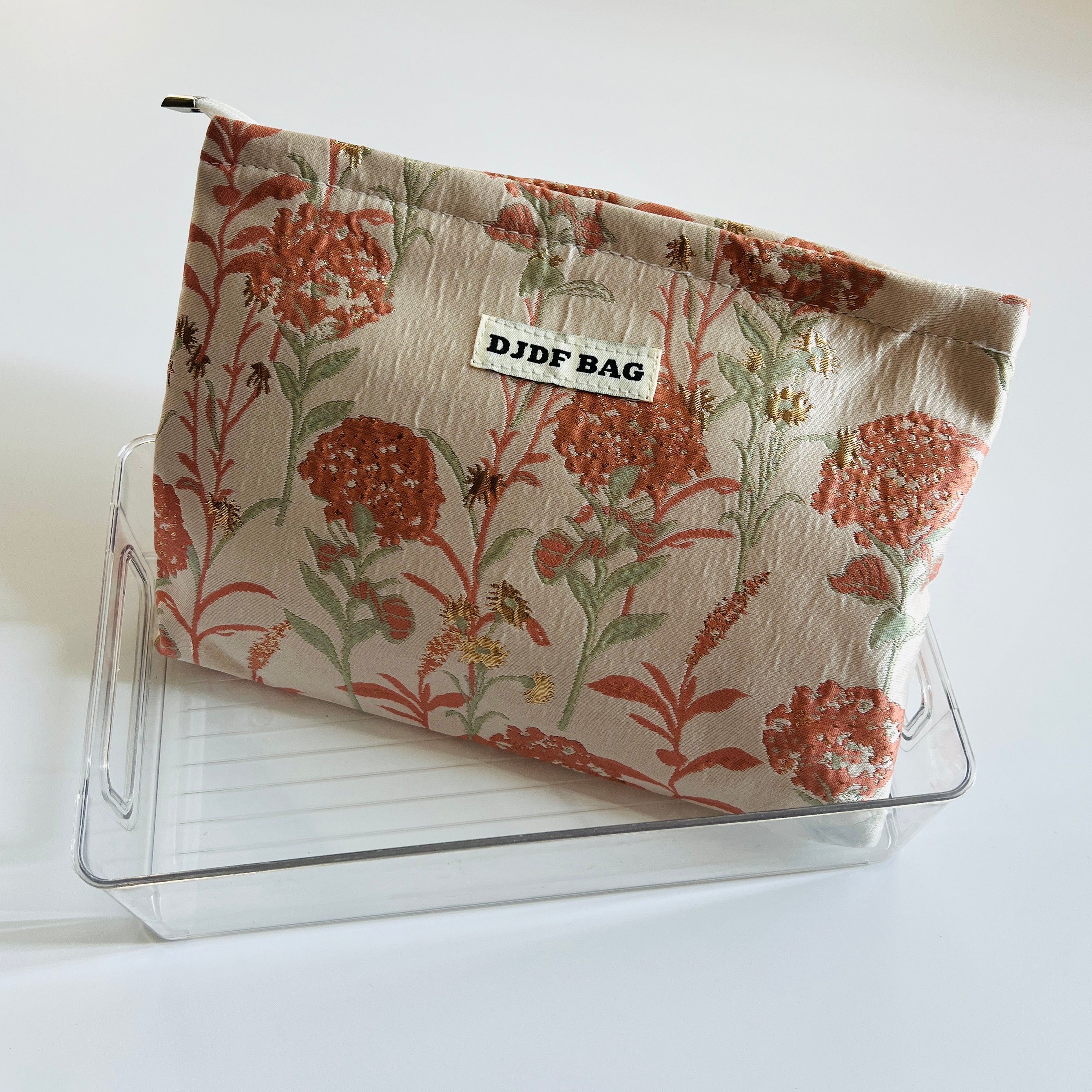 🌿 Vintage Botanical Cosmetic Bag