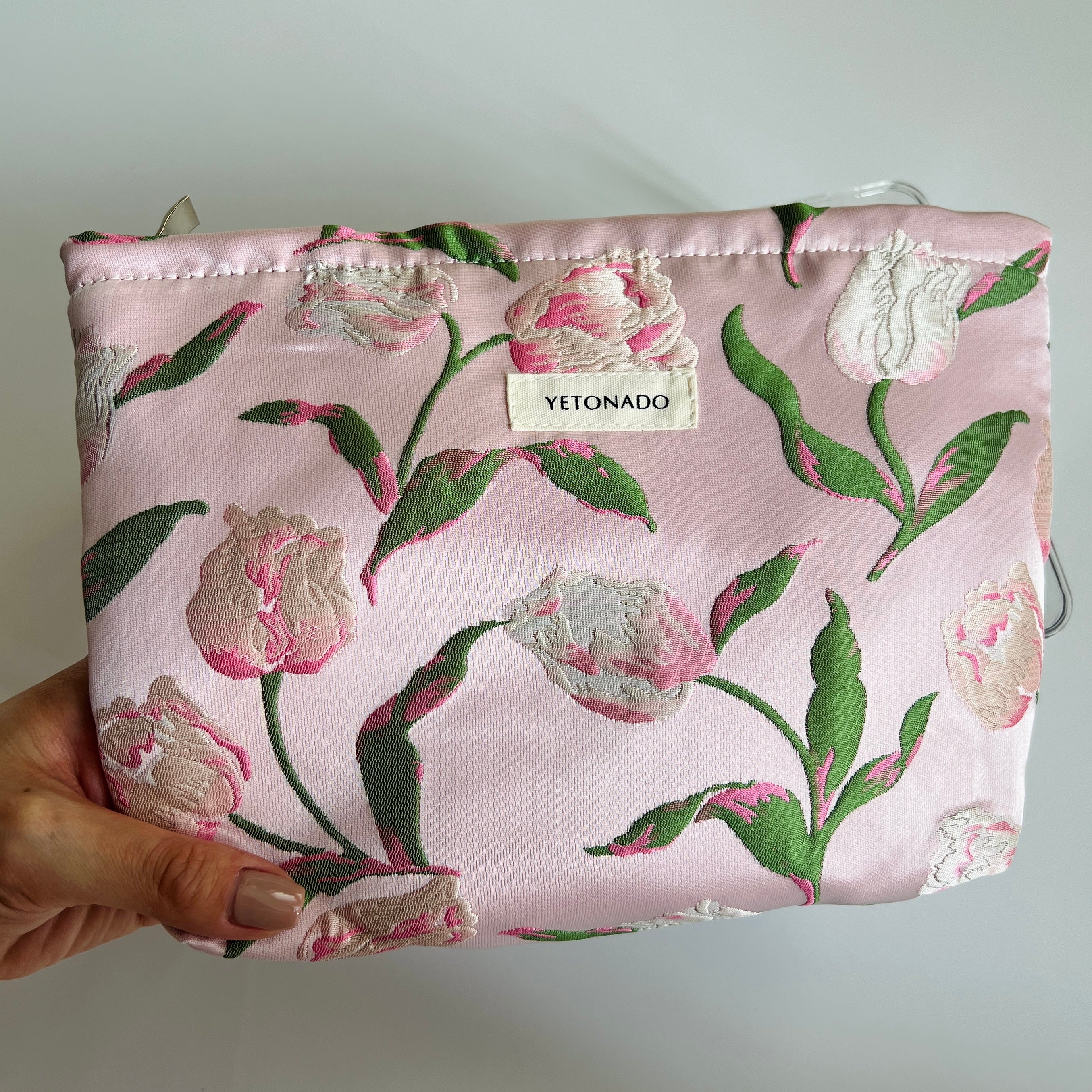 🌷 Soft Tulip Floral Cosmetic Bag