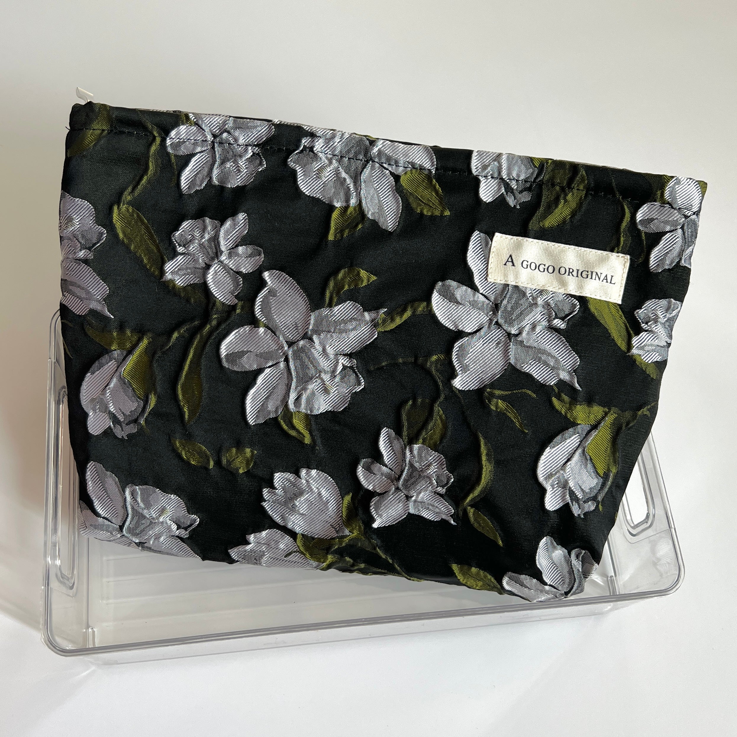 🖤 Elegant Dark Floral Cosmetic Bag