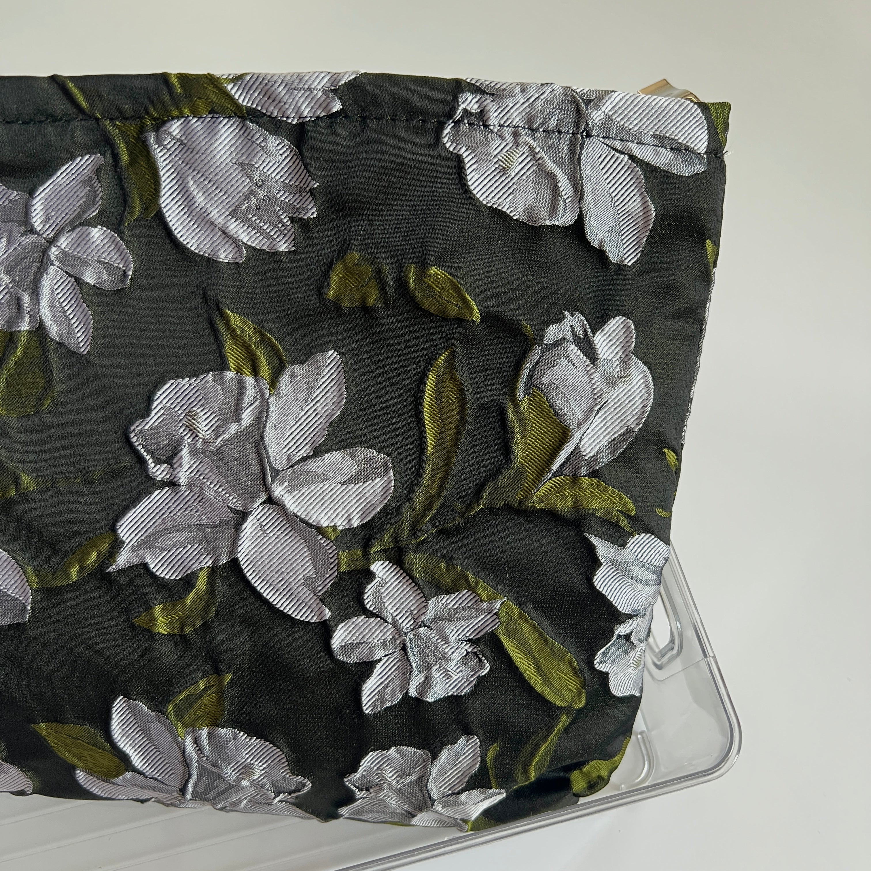 🖤 Elegant Dark Floral Cosmetic Bag
