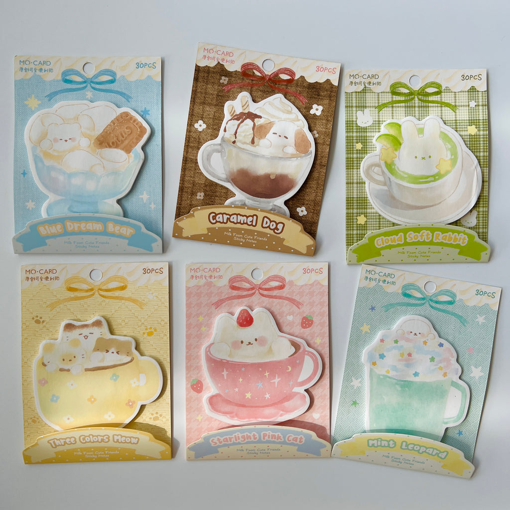 ☁️ Creamy Animal Cup Sticky Notes