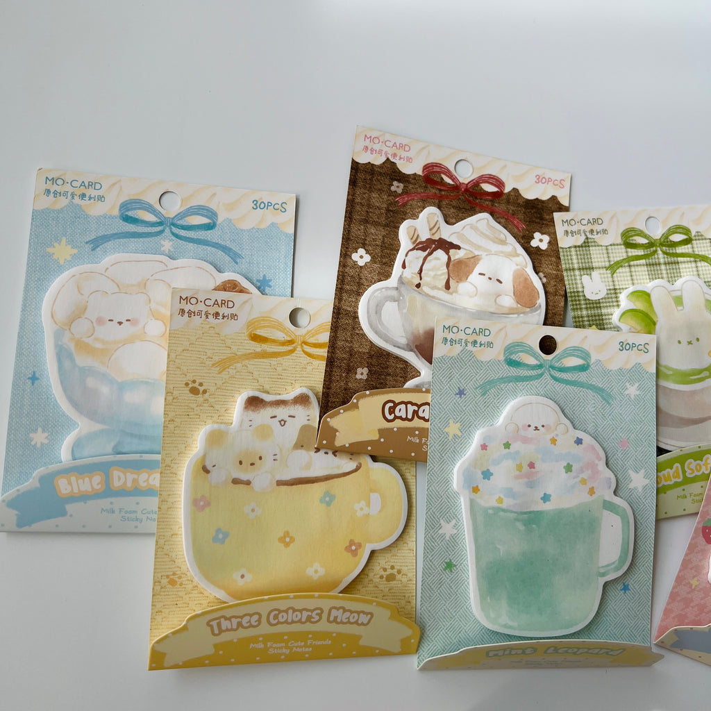 ☁️ Creamy Animal Cup Sticky Notes