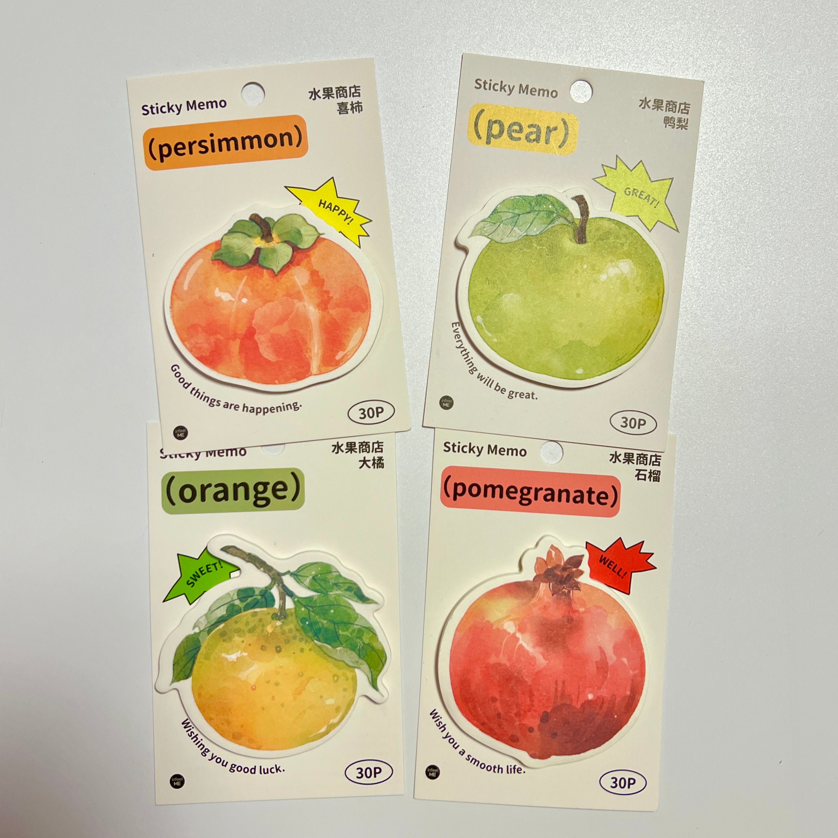 🍎 Cute Fruit Sticky Notes
