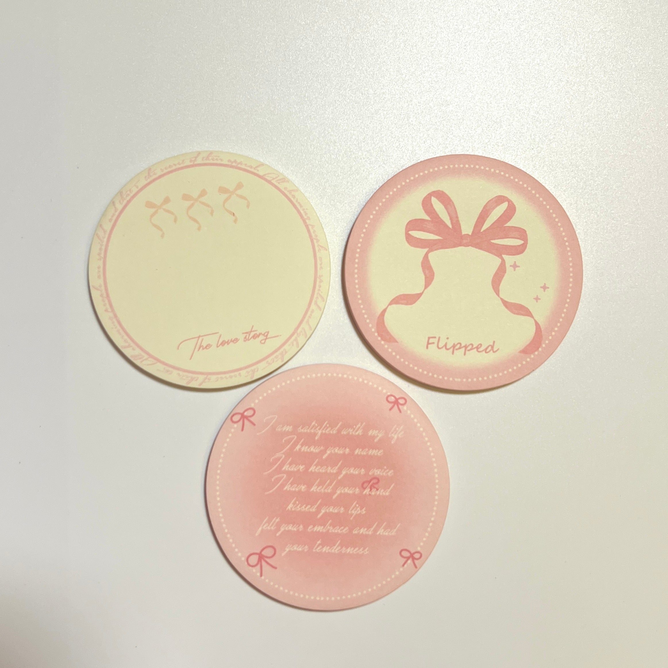 🎀 Pink Ribbon Sticky Notes Set