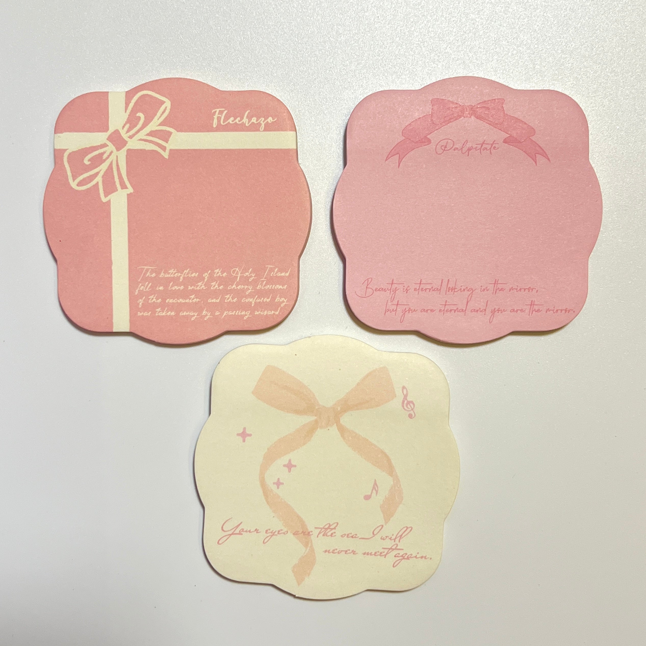 🎀 Pink Ribbon Sticky Notes Set