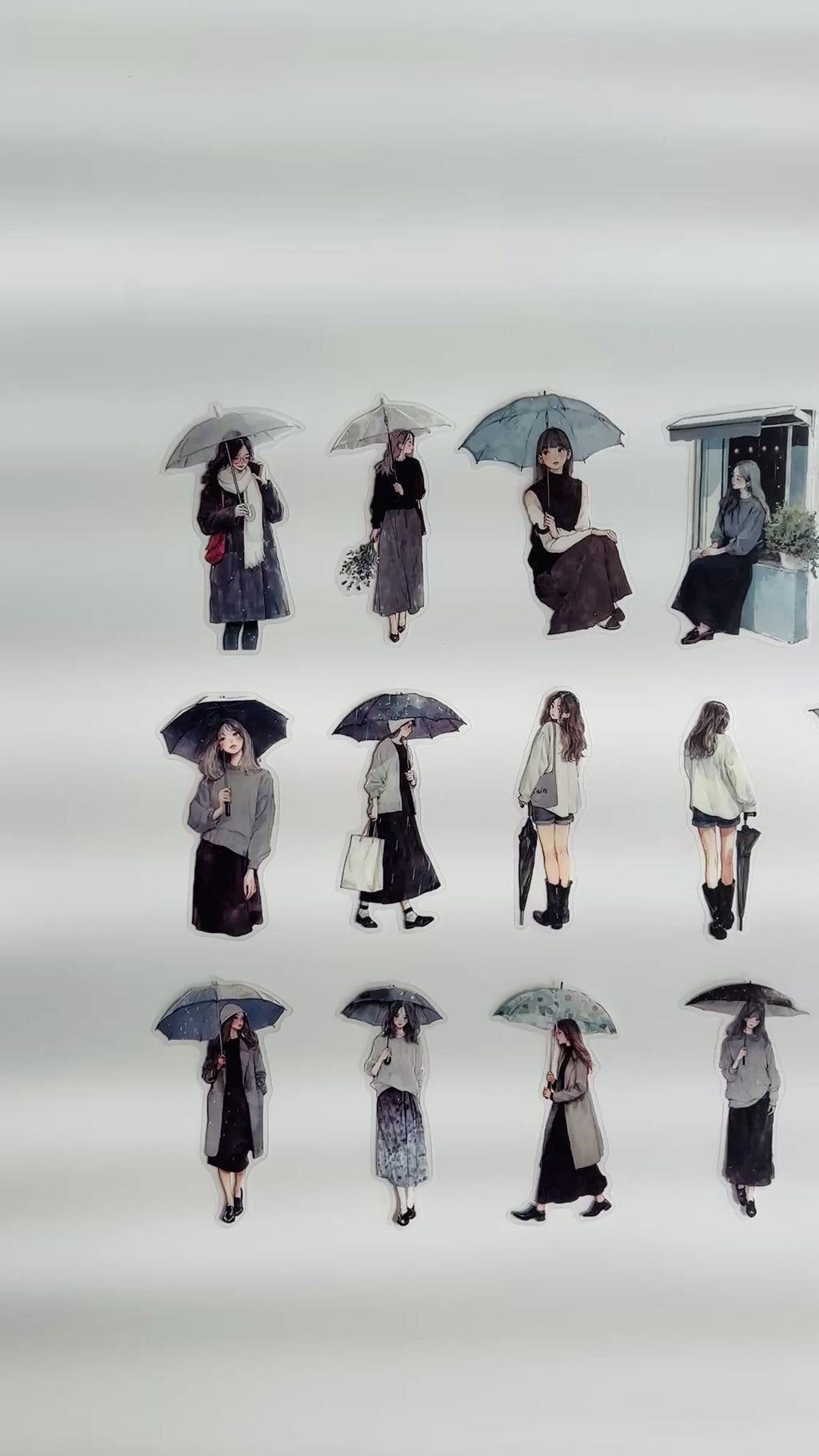 🩶 Rainy Day Minimal Girls