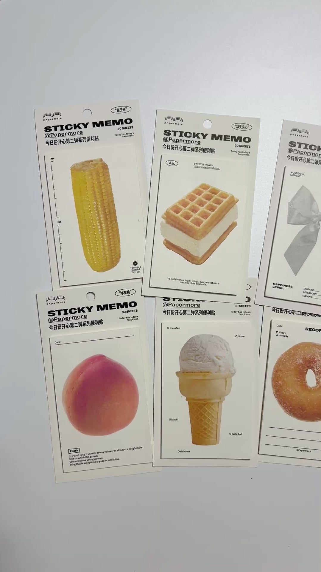 🌽 Aesthetic Food Sticky Notes