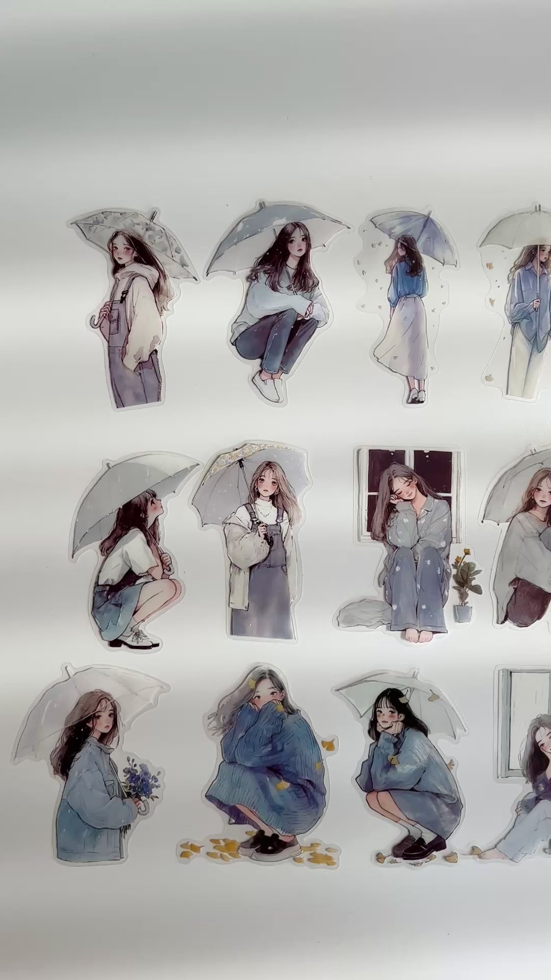 ☔ Rainy Day Girl Stickers